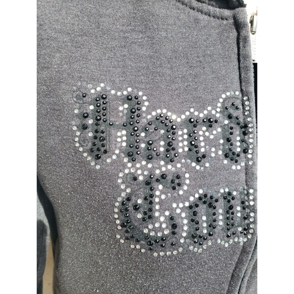 Hard Rock Café Chicago Jacket Hoodie Womens Sz Small Gray Bling Accents Full Zip - Picture 3 of 16